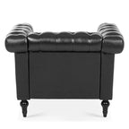 Black Modern 39 Tufted Accent Chair with Nailheads
