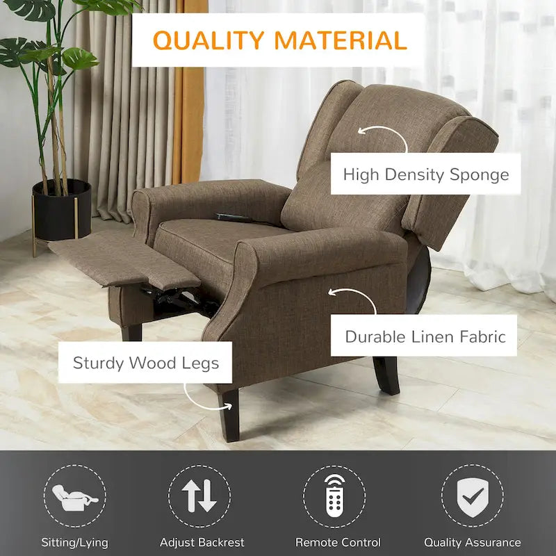 Heated Massage Recliner Chair with Lumbar Heating & Remote Controller