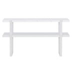 Retro Elegant Console Table with Marble-Effect Top & Versatile Storage