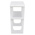 Retro Elegant Console Table with Marble-Effect Top & Versatile Storage