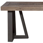 HomeRoots 75 Natural and Black Distressed Solid Wood Dining Bench - 75