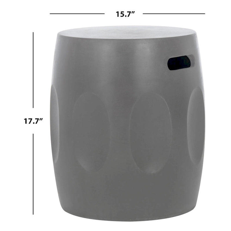 SAFAVIEH Zuri Concrete Indoor/ Outdoor Accent Table (Dark Grey) - 16W x 16D x 18H