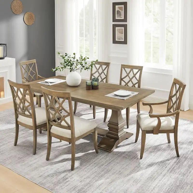 Modern Set of 2 Dining Chairs with Armrests and Upholstered Seat, Suitable for Living Room, Dining Room and Bar Counter