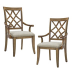 Modern Set of 2 Dining Chairs with Armrests and Upholstered Seat, Suitable for Living Room, Dining Room and Bar Counter