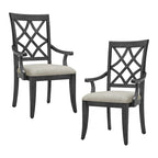 Modern Set of 2 Dining Chairs with Armrests and Upholstered Seat, Suitable for Living Room, Dining Room and Bar Counter