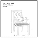 Modern Set of 2 Dining Chairs with Armrests and Upholstered Seat, Suitable for Living Room, Dining Room and Bar Counter
