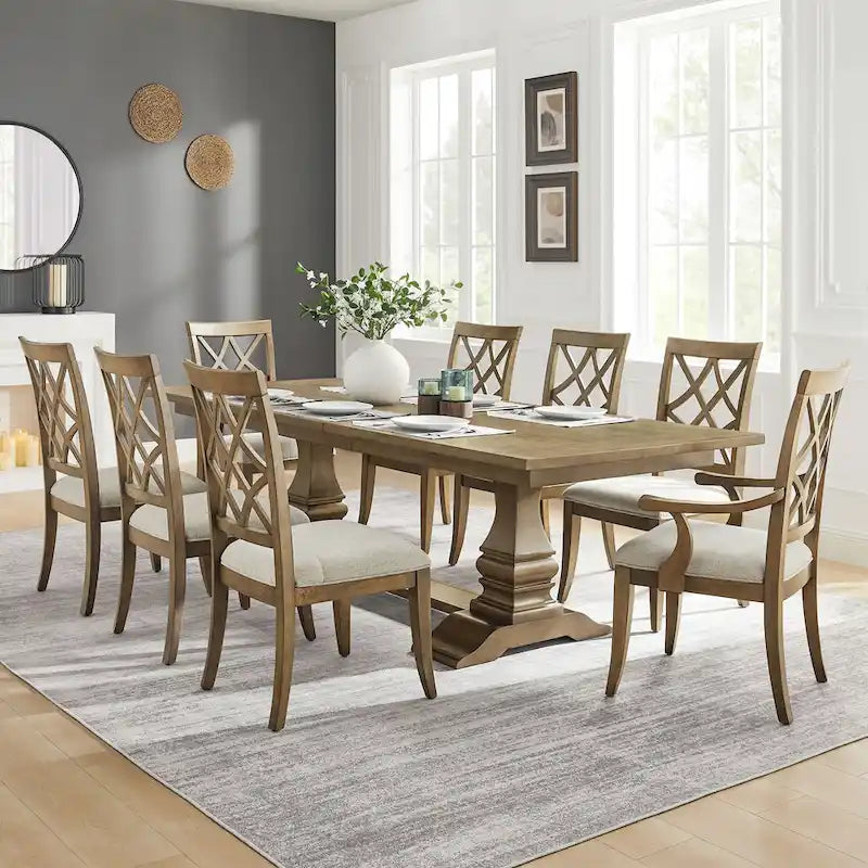 Modern Set of 2 Dining Chairs with Armrests and Upholstered Seat, Suitable for Living Room, Dining Room and Bar Counter