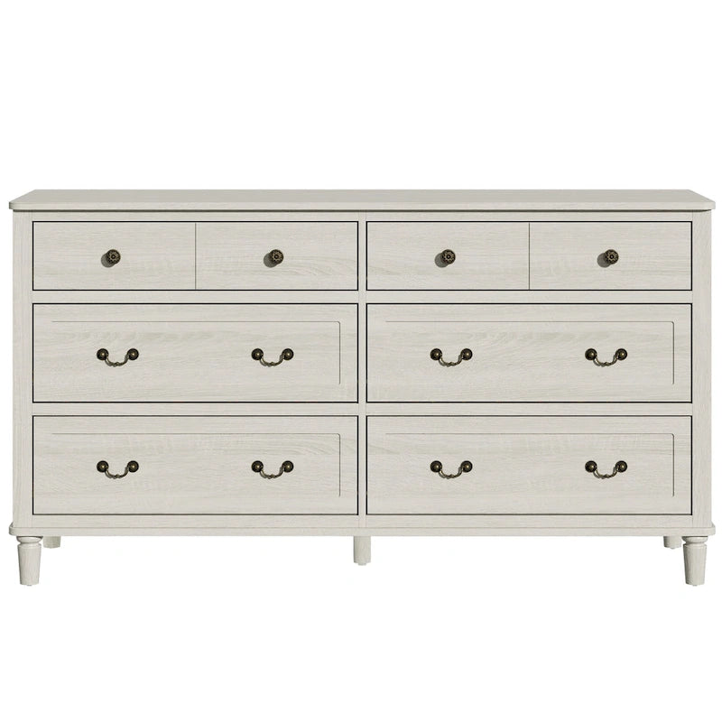 Extra Large 6 Drawer Dresser, Light Grey