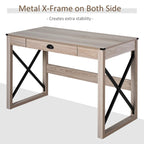 Modern Writing Office Desk with Storage Drawer and Spacious Work Surface for Home Office or Bedroom Workspaces