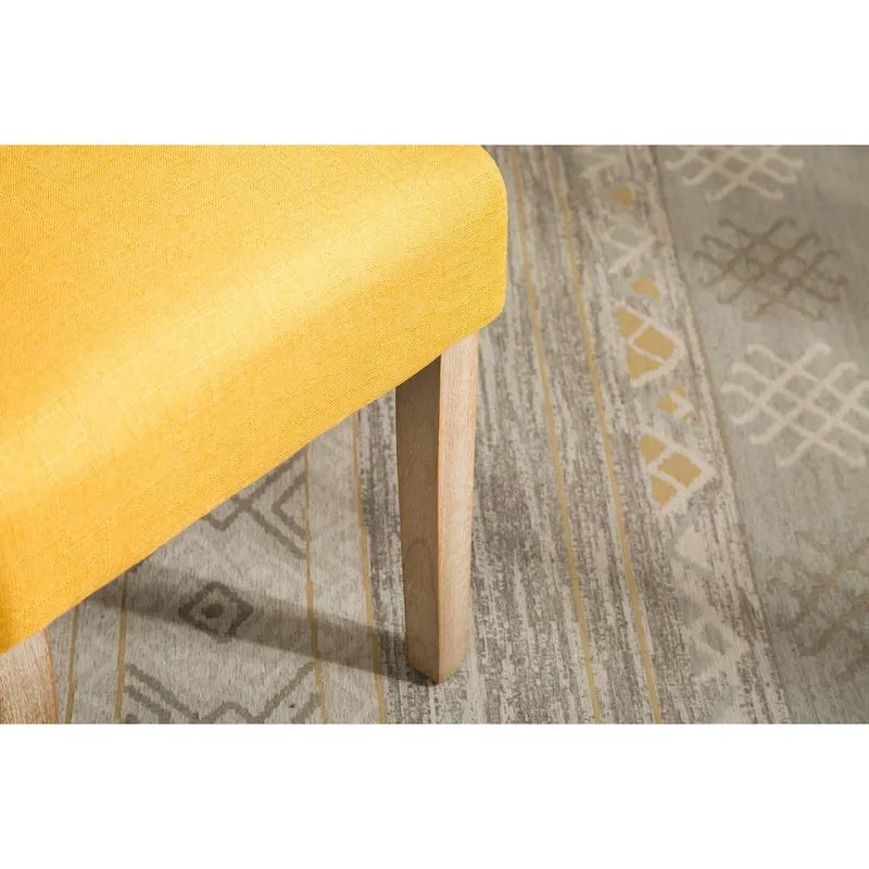Modern Set of 2 Dining Chairs with Button-Tufted Backrest, Cushioned Seat, Solid Wood Legs for Dining Room Living Room Bedroom