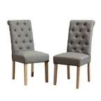 Modern Set of 2 Dining Chairs with Button-Tufted Backrest, Cushioned Seat, Solid Wood Legs for Dining Room Living Room Bedroom
