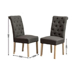 Modern Set of 2 Dining Chairs with Button-Tufted Backrest, Cushioned Seat, Solid Wood Legs for Dining Room Living Room Bedroom