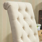 Modern Set of 2 Dining Chairs with Button-Tufted Backrest, Cushioned Seat, Solid Wood Legs for Dining Room Living Room Bedroom