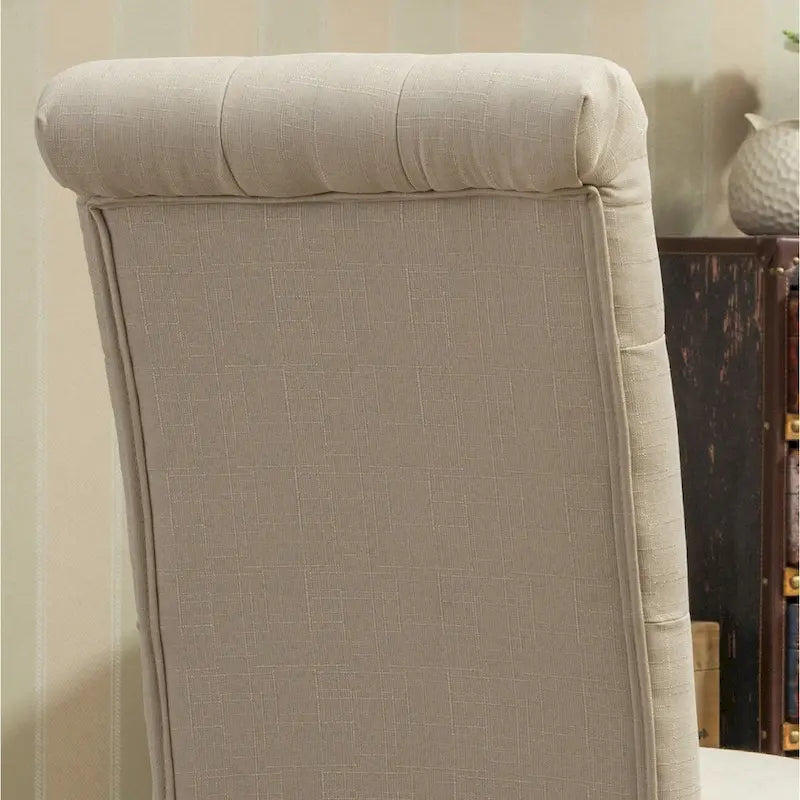 Modern Set of 2 Dining Chairs with Button-Tufted Backrest, Cushioned Seat, Solid Wood Legs for Dining Room Living Room Bedroom