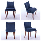 Chenille Fabric Upholstered Dining Chairs w/ Solid Wood Legs(Set of 2)