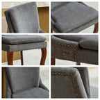 Chenille Fabric Upholstered Dining Chairs w/ Solid Wood Legs(Set of 2)