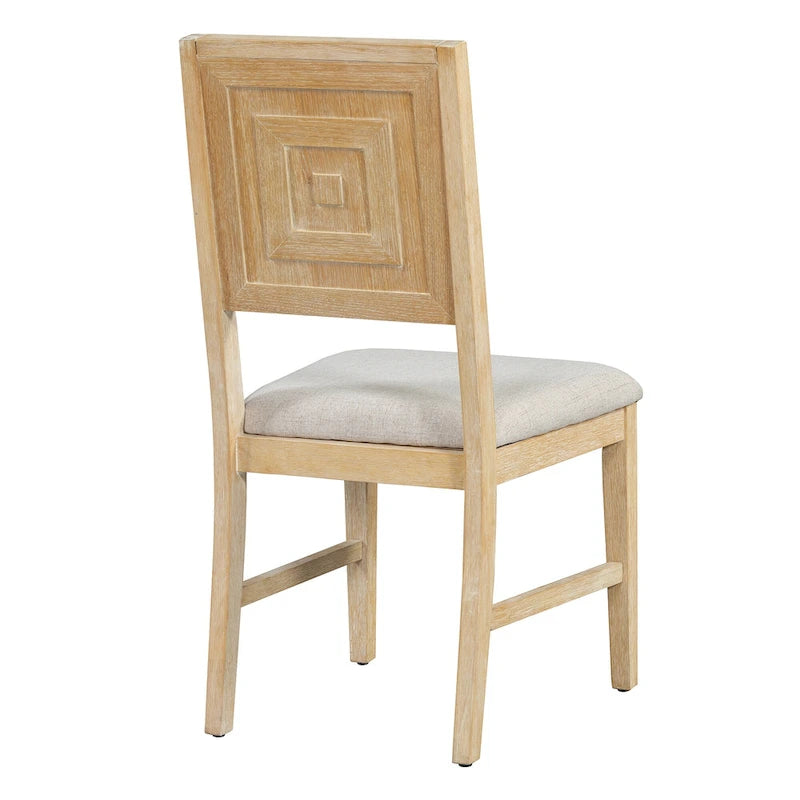 6 Piece Dining Table Chair Set, Wooden Kitchen Furniture Set with Acacia Wood Rectangular Table, 4 Chairs and 1 Bench