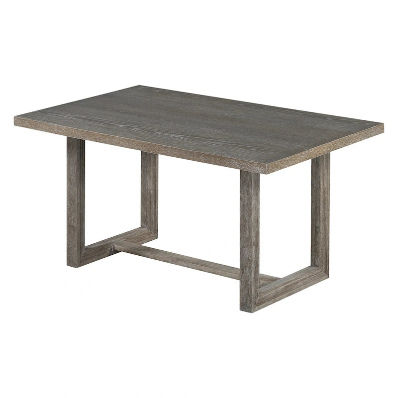 6 Piece Dining Table Chair Set, Wooden Kitchen Furniture Set with Acacia Wood Rectangular Table, 4 Chairs and 1 Bench