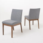 5 Piece Dining Table and Chair Set, Wooden Kitchen Furniture Set with Rectangular Table and 4 Upholstered Chairs