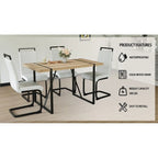 Kitchen Dining Table and Chair Sets Home Party Dining Table and Chair Sets with Metal Table Legs for Dining Room Kitchen