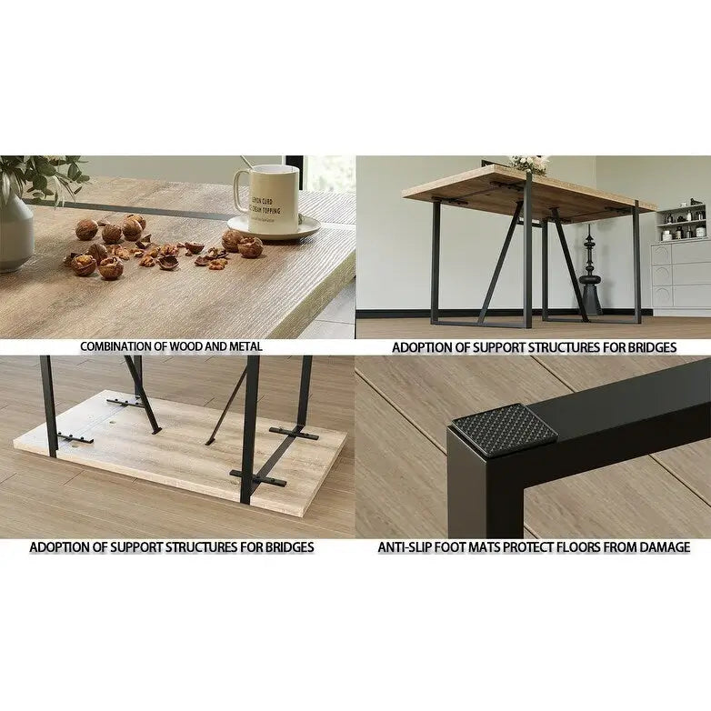 Kitchen Dining Table and Chair Sets Home Party Dining Table and Chair Sets with Metal Table Legs for Dining Room Kitchen