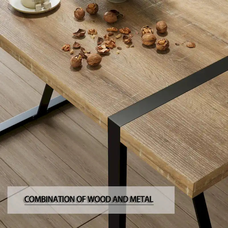 Kitchen Dining Table and Chair Sets Home Party Dining Table and Chair Sets with Metal Table Legs for Dining Room Kitchen
