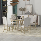 Multi-Function Dining Table and Chair Sets Farmhouse Kitchen Dining Table Sets with Removable Folding Plates Cross-Shaped Legs