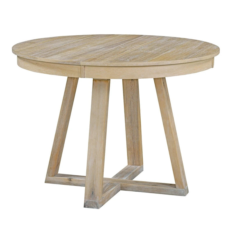 Multi-Function Dining Table and Chair Sets Farmhouse Kitchen Dining Table Sets with Removable Folding Plates Cross-Shaped Legs