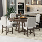 Multi-Function Dining Table and Chair Sets Farmhouse Kitchen Dining Table Sets with Removable Folding Plates Cross-Shaped Legs
