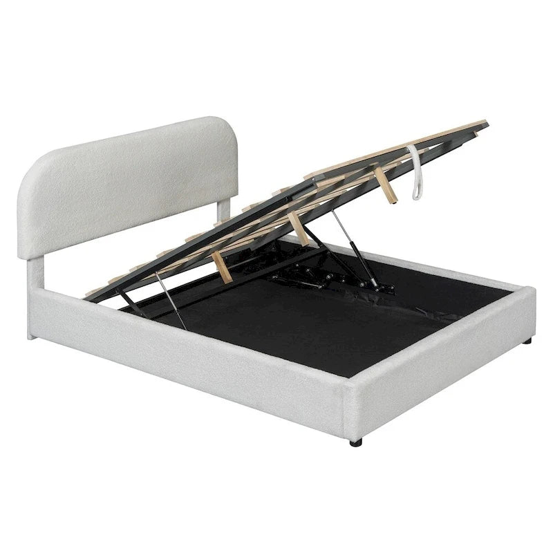Full Size Upholstered Platform Bed with Hydraulic Storage System