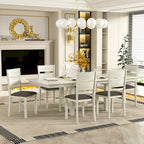 VECELO 94-inch Modern Solid Wood Rectangular Extendable Dining Table
