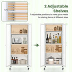 Costway Storage Cabinet with Wheels & 2 Translucent Doors Adjustable - See Details