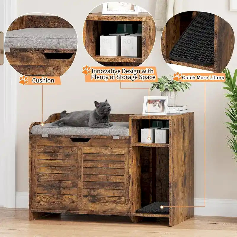 Cat Litter Box with Cushion