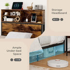 Costway Twin/Full/Queen/King Bed Frame with Charging Station Storage