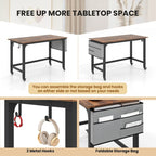Costway 1/2/4 PCS Rolling Computer Desk Metal Frame PC Laptop Table