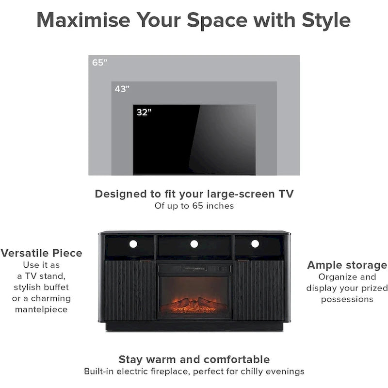 Mopio Brooklyn 59 Electric Fireplace TV Stand