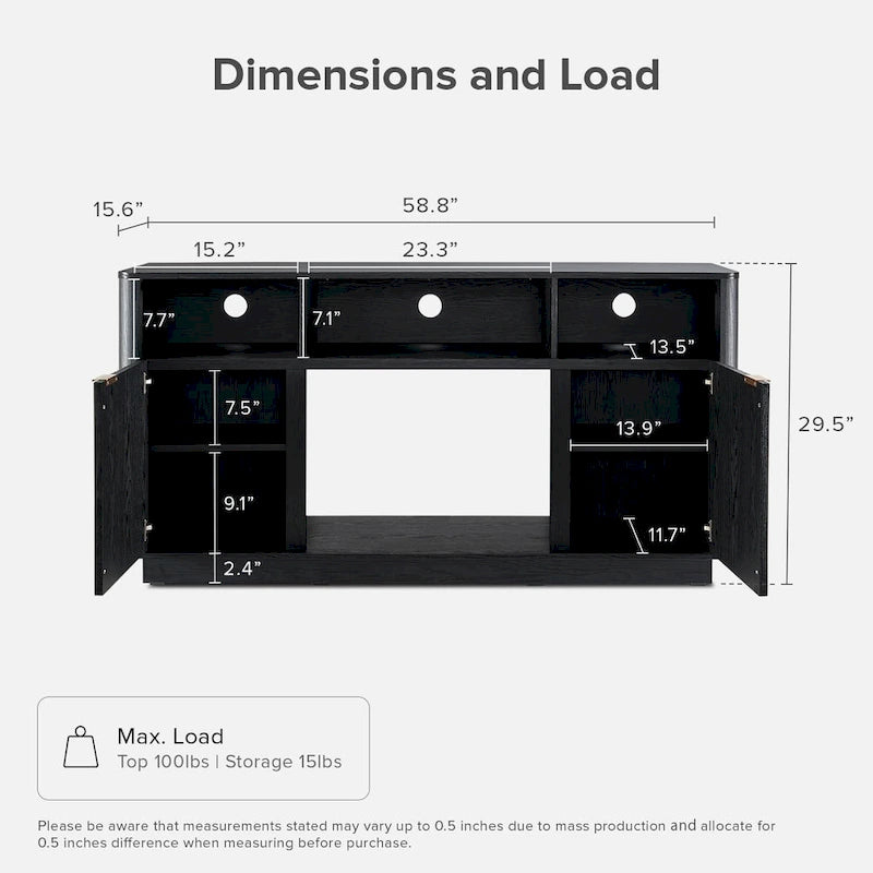 Mopio Brooklyn 59 Electric Fireplace TV Stand