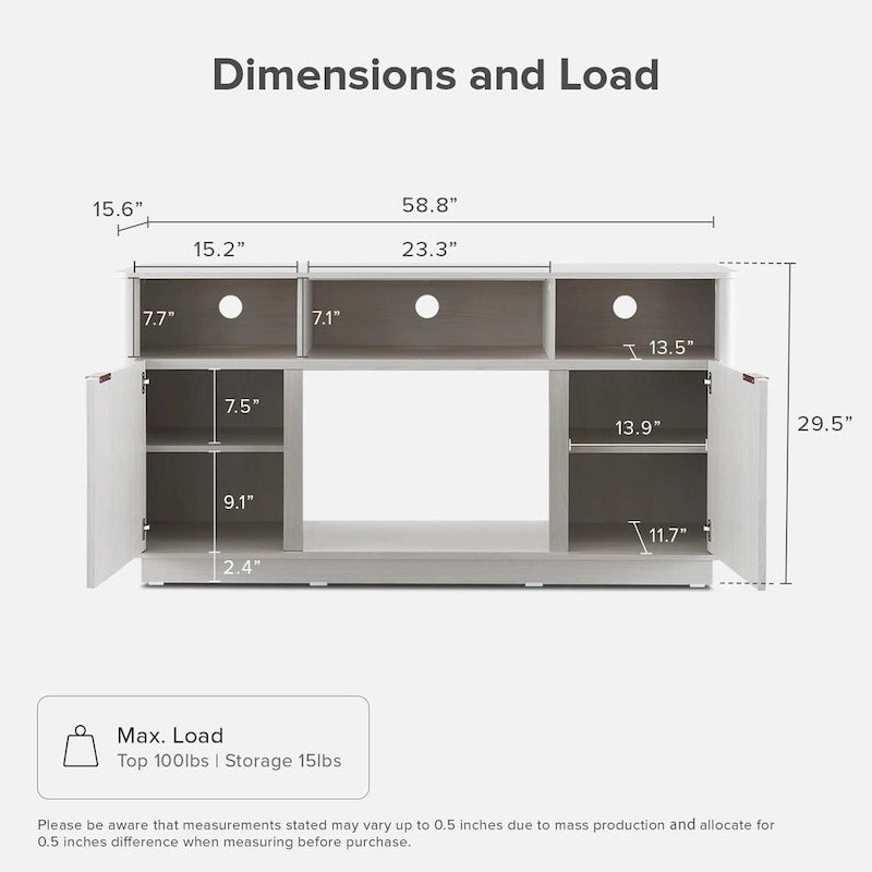 Mopio Brooklyn 59 Electric Fireplace TV Stand