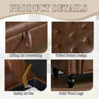 55.12 Upholstered Fabric Storage Ottoman Bench, Button Tufted Design, 275lbs Capacity for Living Room or Bedroom