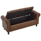 55.12 Upholstered Fabric Storage Ottoman Bench, Button Tufted Design, 275lbs Capacity for Living Room or Bedroom