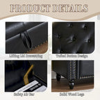 55.12 Upholstered Fabric Storage Ottoman Bench, Button Tufted Design, 275lbs Capacity for Living Room or Bedroom