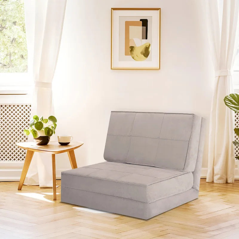 Costway Convertible Fold Down Chair Flip Out Lounger Sleeper Bed Couch