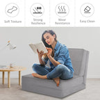 Costway Convertible Fold Down Chair Flip Out Lounger Sleeper Bed Couch