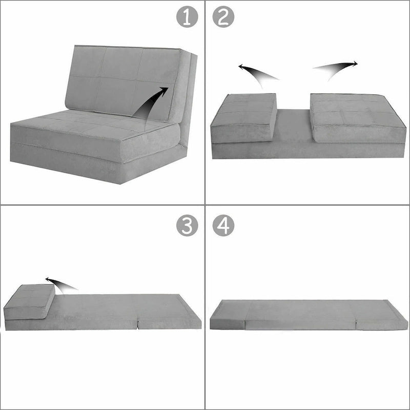 Costway Convertible Fold Down Chair Flip Out Lounger Sleeper Bed Couch