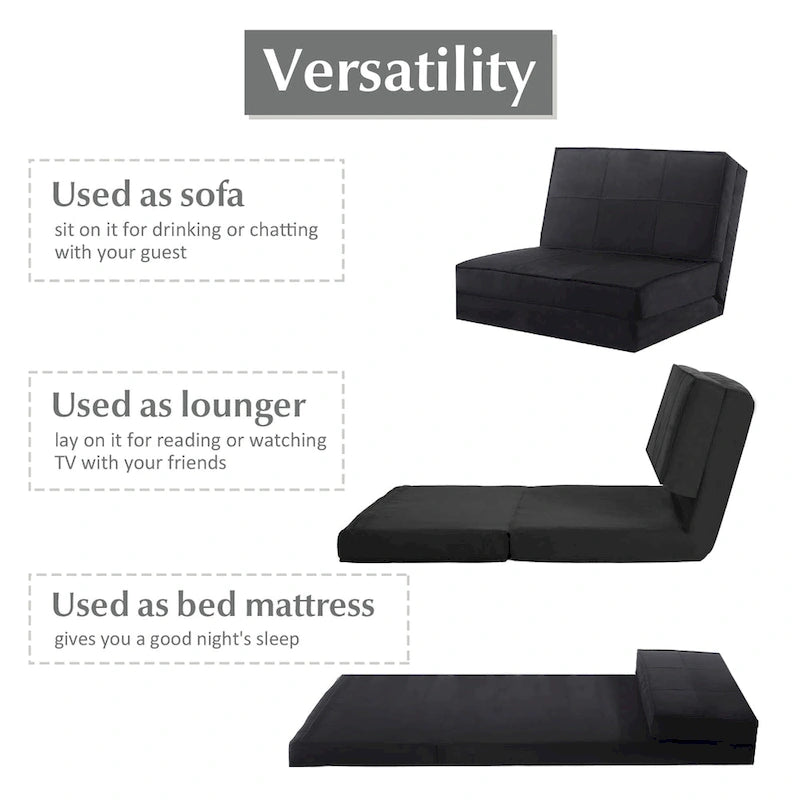 Costway Convertible Fold Down Chair Flip Out Lounger Sleeper Bed Couch