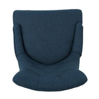 Swivel Office Chair, Navy Blue Fabric, Tufted Back, Rolling Wheels