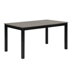 6 Piece Dining Table Set, Wooden Dining Table Set with Rectangular Dining Table, Bench and 4 Upholstered Chairs