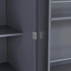 Kitchen Pantry Cabinet with 8 Doors Shelves, Wood Storage Cabinet with 3 Storage Drawers, Cupboard with Adjustable Shelves