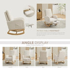Living Room Rocking Accent Chair with Retractable Footrest