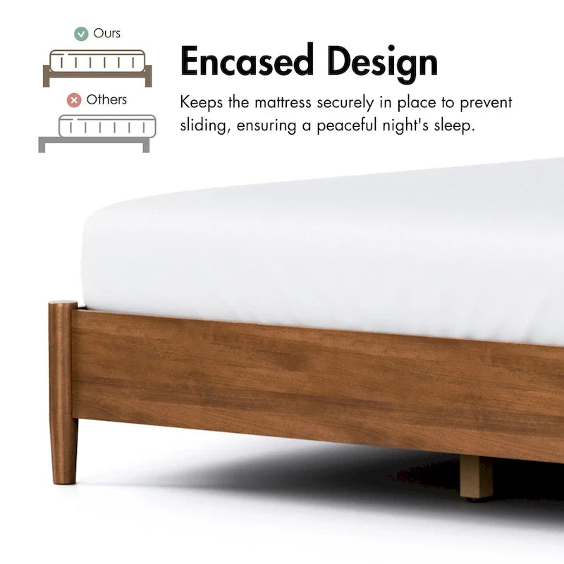 Furniture of America Beau Midcentury 3-Piece Boucle Platform Bedroom Set